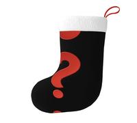 Whjssf Chaussettes de Noël imprimées des deux côtés avec image de point d'interrogation rouge pour décoration d'intérieur de grande capacité