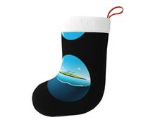 Whjssf Chaussettes de Noël imprimées double face avec inscription « Put The Ocean in an Egg » pour décoration d'intérieur de fête de vacances de grande capacité