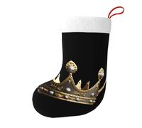 Whjssf Chaussettes de Noël imprimées double face The King's Crown pour décoration d'intérieur