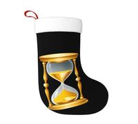 WHJSSF Chaussettes décoratives de Noël en forme de sablier doré pour Halloween, Noël et Nouvel An