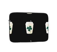 WHJSSF Clover Housse portable pour ordinateur portable 33 cm Motif tasse à thé au lait Pour voyage d'affaires, école, bureau, usage quotidien