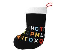 Whjssf Collection Complète de Lettres Image Imprimée Double Face Chaussettes de Noël pour Grande Capacité Fête de Vacances Décorations Intérieures