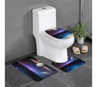 WHJSSF Cosmic Saturn Lot de 3 tapis de salle de bain antidérapants (61 x 40,6 cm) pour toilettes, meuble-lavabo et toilettes, facile à nettoyer