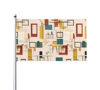 WHJSSF Couvre-lit d'extérieur en polyester aux couleurs vives du milieu du siècle, imprimé drapeau américain, idéal pour le patriotisme et la décoration de jardin