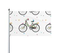 WHJSSF Couvre-lit d'extérieur en polyester avec imprimé oiseaux et fleurs sur des vélos, drapeau américain, 0,9 x 1,5 m, parfait pour le patriotisme et la décoration d'arrière-cour