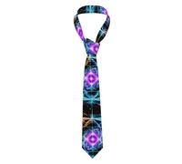 WHJSSF Cravate en soie pour homme avec impression spatiale en huit dimensions, tendance pour les affaires, les mariages, les fêtes et comme cadeau (145 x 7,9 cm, facile d'entretien)
