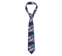 WHJSSF Cravate en soie pour homme avec imprimé hirondelles sur le pommetier - Cravate en soie pour homme, mode pour les affaires, les mariages, les fêtes et comme cadeau (145 x 7,9 cm, facile