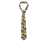 WHJSSF Cravate pour homme avec image de chat moderne du milieu du siècle - Douce et confortable pour le travail, le travail, un anniversaire, un mariage, une fête, un banquet - 145 x 7,9 cm