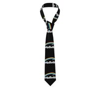 WHJSSF Cravate pour homme avec image d'oies volant dans l'arc-en-ciel - Douce et confortable pour le travail, le travail, un anniversaire, un mariage, une fête, un banquet - 145 x 7,9 cm - Facile