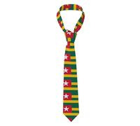 WHJSSF Cravate pour homme avec image du drapeau du Togo - Douce et confortable pour le travail, le travail, un anniversaire, un mariage, une fête, un banquet - 145 x 7,9 cm - Facile d'entretien