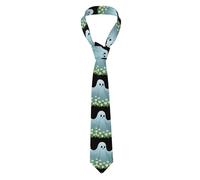 WHJSSF Cravate pour homme avec imprimé fantôme parmi les fleurs - Cravate en soie pour homme, tendance pour les affaires, les mariages, les fêtes et comme cadeau (145 x 7,9 cm, facile d'entretien)