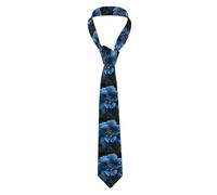 WHJSSF Cravate pour homme avec imprimé fleurs bleues sous la pluie - Cravate en soie pour homme, tendance pour les affaires, les mariages, les fêtes et comme cadeau (145 x 7,9 cm, facile d'entretien)