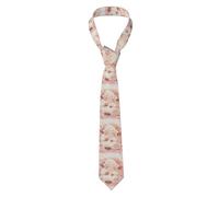 WHJSSF Cravate pour homme avec imprimé Little fat sheep among the flowers - Cravate en soie pour homme, tendance pour les affaires, les mariages, les fêtes et comme cadeau (145 x 7,9 cm, facile