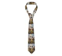 WHJSSF Cravate pour homme avec imprimé « The calf in the flower field » - Cravate en soie pour homme, tendance pour les affaires, les mariages, les fêtes et comme cadeau (145 x 7,9 cm, facile