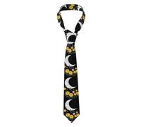 WHJSSF Cravate pour homme avec imprimé « The moon in the broken flowers » - Cravate en soie pour homme, tendance pour les affaires, les mariages, les fêtes et comme cadeau (145 x 7,9 cm, facile