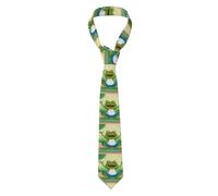 WHJSSF Cravate pour homme Motif grenouille mignonne et amusante faisant du yoga Impression confortable et durable pour les affaires, le quotidien, le travail, les anniversaires, les mariages, les