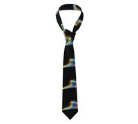 WHJSSF Cravate scintillante pour homme Motif arc-en-ciel - Doux et confortable pour le travail, le travail, un anniversaire, un mariage, une fête, un banquet - 145 x 7,9 cm - Entretien facile