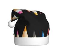 WHJSSF Crayons de couleur pour dessiner le monde chapeau de Noël imprimé pour adulte pour homme et femme vêtements bandeau pour les occasions festives