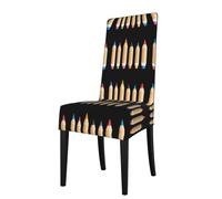 WHJSSF Crayons de couleur pour dessiner le monde - Housse de protection pour chaise de salle à manger - Doux, confortable, infroissable - Élastique - S'adapte à la plupart des chaises sans accoudoirs