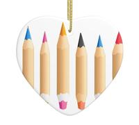 WHJSSF Crayons de couleur pour dessiner le monde Motif Noël Céramique Amour Pendentif Décoration Intérieur Festival Cadeau
