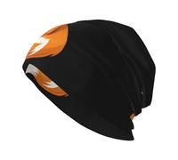 WHJSSF Crown Fox Avatar Pattern Bonnet en tricot pour adulte - Bonnet extensible doux et confortable pour homme et femme - Noir