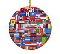 Whjssf Divers drapeaux décoratifs circulaires en céramique Supermarché Hiver Noël Fête Maison