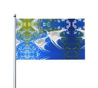 WHJSSF Drapeaux de décoration extérieure pour aquarium avec motifs d'anges - 0,9 x 1,5 m - En polyester vif - Pour cour, terrasse et fête