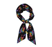 WHJSSF Écharpe tendance pour femme avec impression arc-en-ciel Star River, style polyvalent, doux et soyeux pour les rendez-vous, les voyages