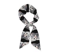 WHJSSF Écharpe tendance pour femme avec impression de chat gris pauvre, style polyvalent, doux et soyeux pour les rendez-vous, les voyages