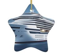 WHJSSF en céramique à suspendre pour sapin de Noël Motif bateau de croisière