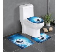 WHJSSF Ensemble de trois pièces antidérapant et durable à séchage rapide pour salle de bain avec fond ballon de football