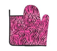 WHJSSF Ensembles de gants de cuisine et maniques | Couche imperméable et résistante à la chaleur pour une cuisson facile Imprimé léopard léopard