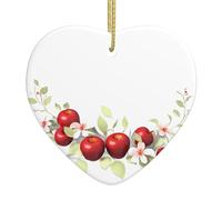 WHJSSF Fleurs enveloppantes autour de pommes rouges motif Noël céramique amour pendentif décoration intérieure festival cadeau