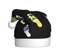 WHJSSF Footprints on the rainbow Printing Chapeaux de Noël en peluche pour homme et femme