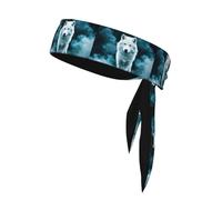 WHJSSF Foulard de sport double face à motif loup avec image de fumée, séchage rapide, évacuation de l'humidité pour femmes, filles et hommes