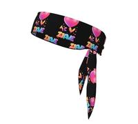 WHJSSF Foulard de sport double face pour homme et femme avec motif « Love says Happy Birthday » - Réglable pour toutes les circonférences de tête