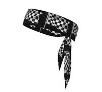 WHJSSF Foulard double face à motif de drapeau de course noir et blanc à carreaux - Séchage rapide - Évacuation de l'humidité - Pour femmes, filles et hommes