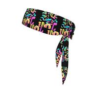 WHJSSF Foulard double face avec lettres de couleur fluorescente - Séchage rapide - Évacuation de l'humidité - Pour femmes, filles et hommes