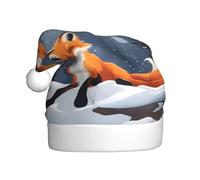 WHJSSF Fox Snow Chapeau de Noël pour adulte Bord doux et moelleux, léger et confortable