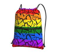 WHJSSF Gay Pride Sac à dos de sport léger et imperméable avec poche avant et organiseur interne Motif arc-en-ciel