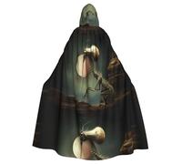 WHJSSF Gobi Beasts Cape à capuche pour adulte avec imprimé bêtes d'Halloween pour jeux de rôle, costumes de scène, fêtes facile d'entretien