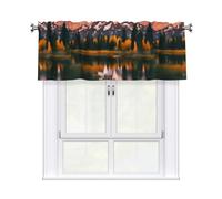 WHJSSF Grand Teton Rideau imprimé parc national avec tringle courte 137,2 x 45,7 cm pour cuisine, salle de bain, buanderie et fenêtres de studio, avec filtre de lumière