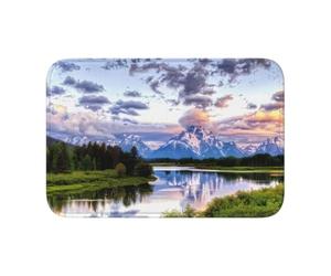 WHJSSF Grand Teton Tapis de bain en polyester de haute qualité avec ourlet imprimé parc national 101,6 x 152,4 cm - Couverture durable pour salle de bain, meuble-lavabo et suites d'invités