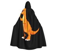 WHJSSF Grande cape à capuche avec nœud papillon imprimé dinosaure orange dansant pour adulte - Sans fermeture éclair