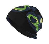 WHJSSF Green Snake in The Starry Sky Pattern Bonnet en tricot pour adulte - Bonnet extensible doux et confortable pour homme et femme