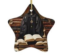 WHJSSF Grimoire en céramique à suspendre pour sapin de Noël Motif Monde étrange Facile à accrocher sur les arbres, les portes et les fenêtres