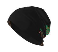 WHJSSF Happy Party in The Tree Hole Pattern Bonnet en tricot pour adulte - Bonnet extensible doux et confortable pour homme et femme - Noir