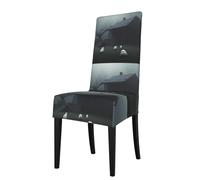 WHJSSF Haunted Mansion Housse de protection pour chaise de salle à manger - Doux, confortable, infroissable, élastique, s'adapte à la plupart des chaises sans accoudoirs
