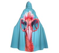 WHJSSF Hello Glasses Cape à capuche pour adulte Motif flamant rose Halloween Jeu de rôle