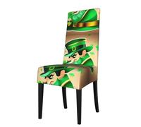 WHJSSF Housse de protection imprimée Happy St Patrick pour chaise de salle à manger - Doux, confortable, infroissable, élastique, s'adapte à la plupart des chaises sans accoudoirs